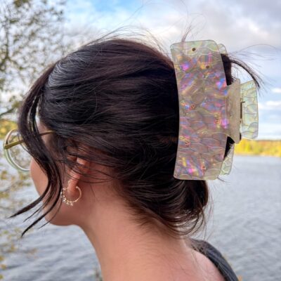 Dragon Scales Hair Claw Clip – White